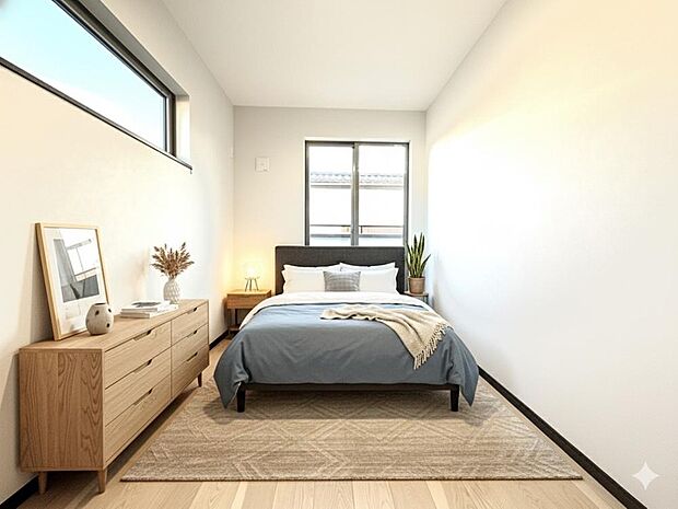 窓から自然光が差し込みます。プライベートな時間も心地よく過ごせそうです。※CG加工済