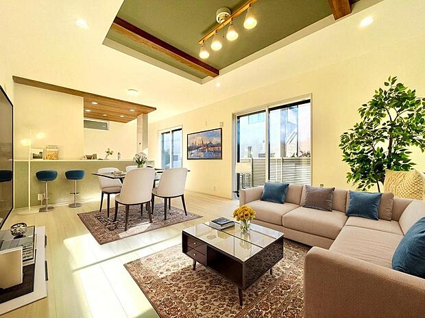 ご家族の思い出を刻むLDK。家族団らんの時間が自然と増えそうです。CG加工済み