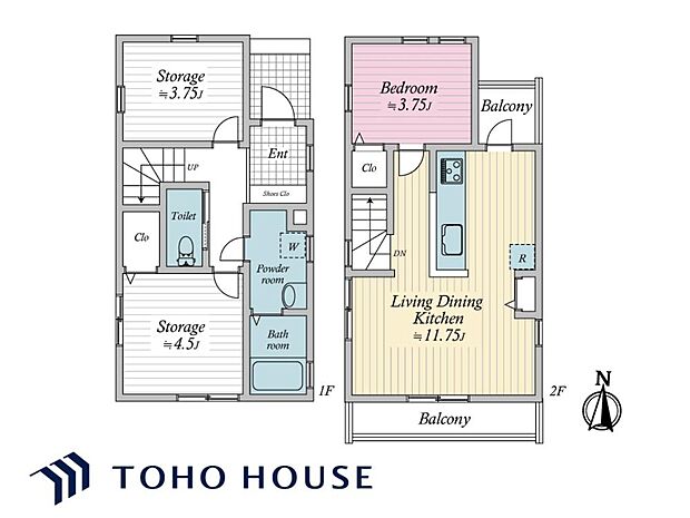 明るい陽光が降り注ぐ2階建ての住まい。各居室の日当たりや設備・仕様など、ぜひ現地にてご確認ください。
