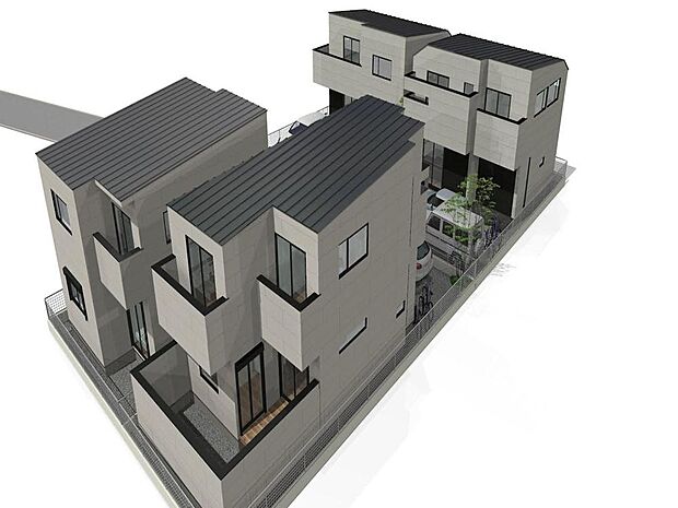 (完成予想図/外観)幅広い世代の方が暮らしやすい、豊かな自然とほどよい利便を享受する住環境です。