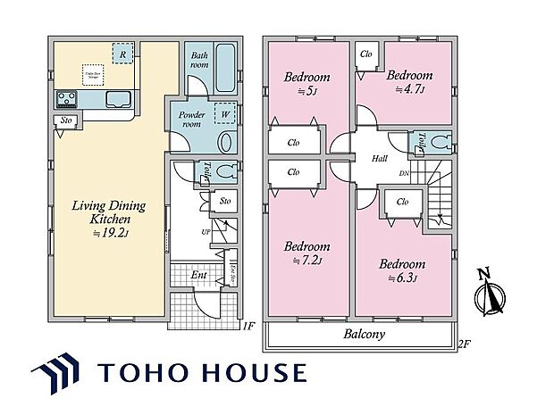 生活のメインスペースとなるLDKは、開放感のある空間。キッチンは対面式で、LDと一体感があります。