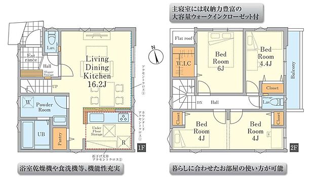 レイアウトを考えやすい間取りです。お好みの家具を配置して、心地よい空間をおつくりください。