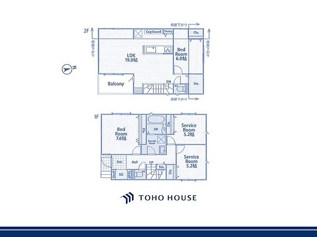 ご家族がリラックスして過ごすことができる、2階LDKが採用されています。