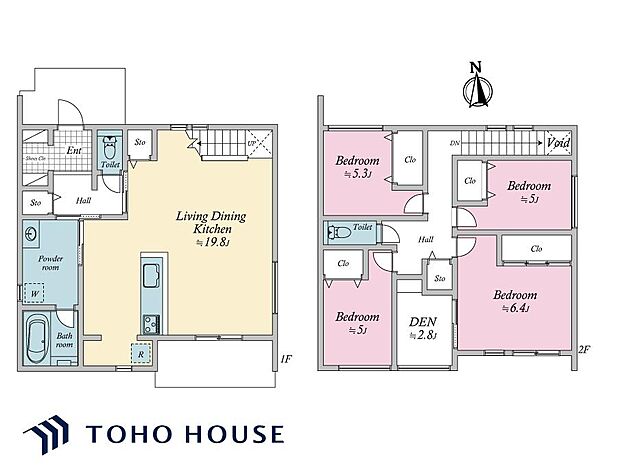 建物プラン例：4LDK　建物価格2480万円、建物面積106m2