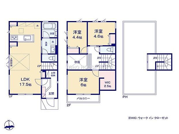 リビングとダイニングをゾーニングしやすく、食事の後もゆったりと寛げる間取りです。