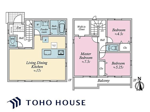 生活のメインスペースとなるLDKは、開放感のある空間。キッチンは対面式で、LDと一体感があります。