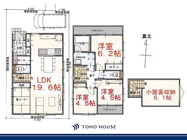 生活のメインスペースとなるLDKは、開放感のある空間。キッチンは対面式で、LDと一体感があります。