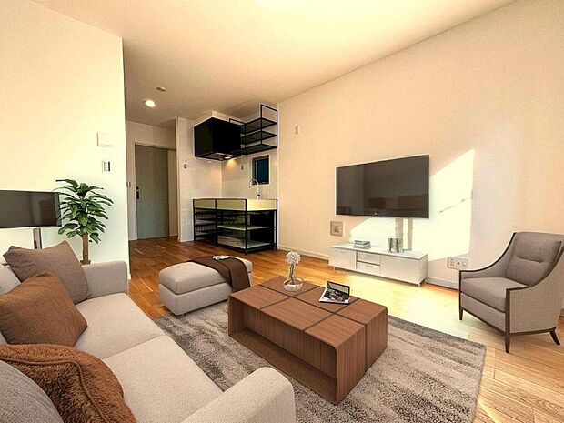 南向きの新築一戸建てです。たっぷりの自然光に包まれる、心地よい暮らしが実現します。※CG加工済