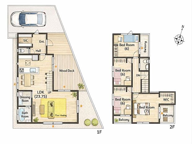 日当たりや通風、使い勝手などを考慮された間取りです。仕様などの詳細はお問い合わせください。
