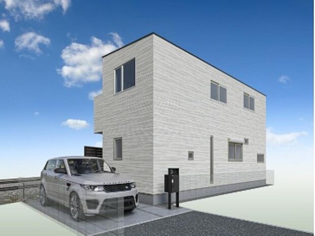 【完成予想図/外観】ファミリーで暮らしやすい、3SLDKの新築一戸建て。フラット35S対応物件です。