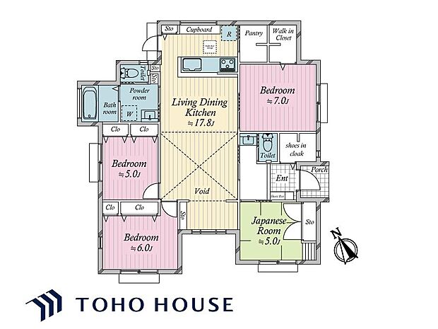 日当たりや通風、使い勝手などを考慮された間取りです。仕様などの詳細はお問い合わせください。