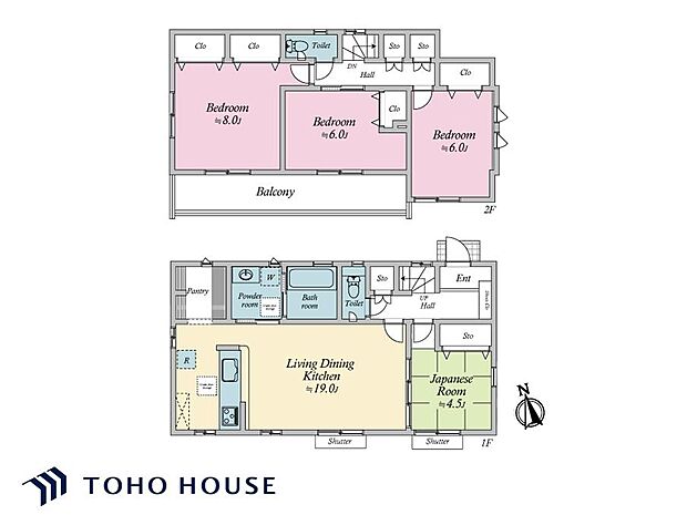 リビングは和室が隣接しています。家族団らんの時間は扉を開放して、一体利用も可能な間取りです。