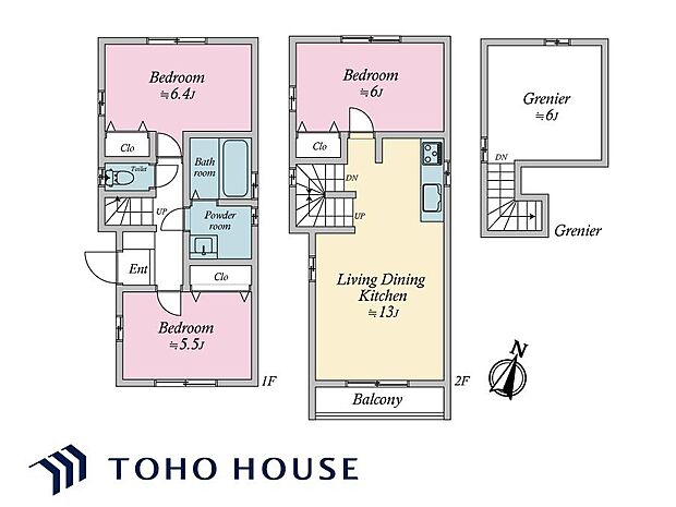 ご家族が集うLDKは2階に設けられており、視線を気にせずゆったりとお寛ぎいただけます。