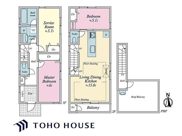 リビングとダイニングをゾーニングしやすく、食事の後もゆったりと寛げる間取りです。