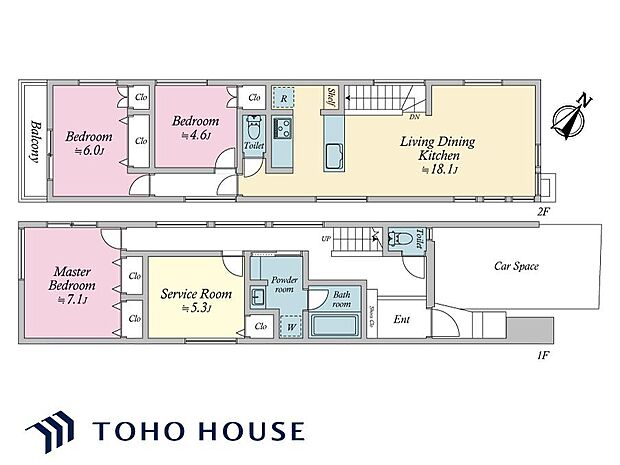 2階リビングのため、外からの視線が気にならずに、ゆったりと家族団らんのひと時が過ごせます。