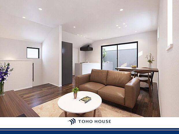 (パース図)ご家族が集うLDKは2階に設けられており、視線を気にせずゆったりとお寛ぎいただけます。