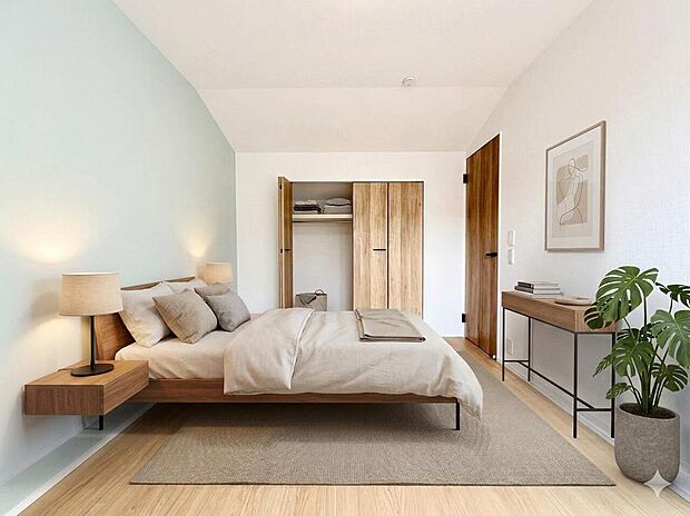 クローゼットが備え付けられているため、スペースを有効的に使えます。※CG加工有り