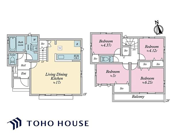 対面式キッチンとリビング階段が採用されています。ご家族のコミュニケーションが深まる間取りです。