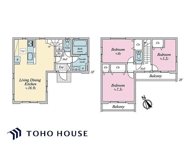 リビング階段、対面式キッチンが採用された、ご家族がコミュニケーションを取りやすい設計です。