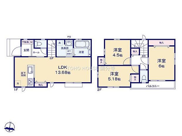 キッチンからLDを見渡すことができる間取りのため、お子様がいらっしゃるご家庭におすすめです。