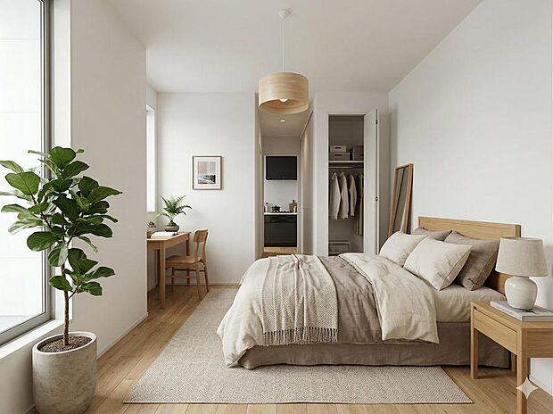 様々なテイストのインテリアと相性の良い、シンプルな内装です。お好みのお部屋作りが楽しめます。※CG加工で家具の設置を施しております。家具の設置には別途費用が発生いたします。