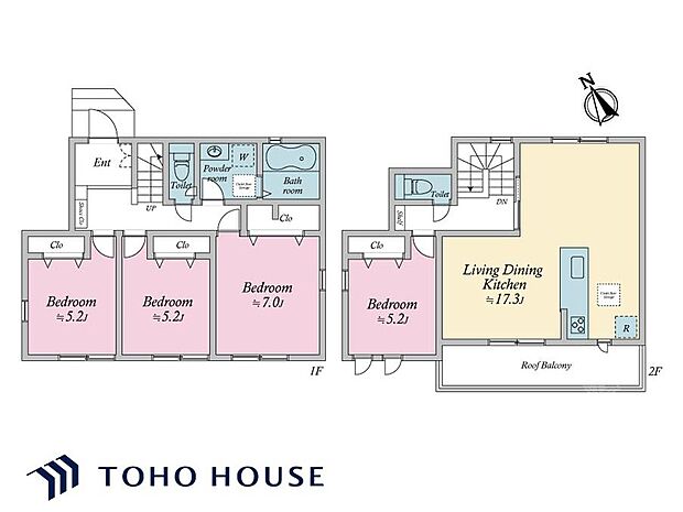 (建物プラン例)建物価格1950万円、建物面積98.33m2