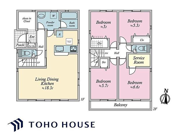 生活のメインスペースとなるLDKは、開放感のある空間。キッチンは対面式で、LDと一体感があります。