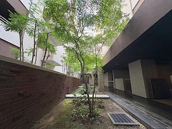 マンション敷地内の共用部です。緑豊かな景色を眺めながらリフレッシュできそうです。