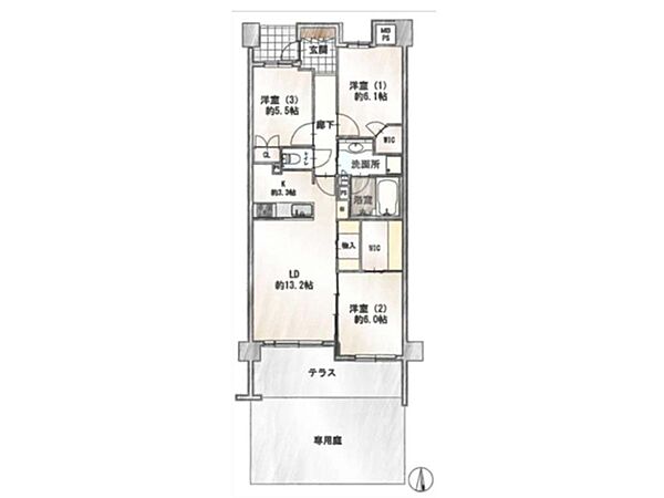 プライバシーを確保しながら楽しいおうち時間を過ごすことができる、専用庭付きです。