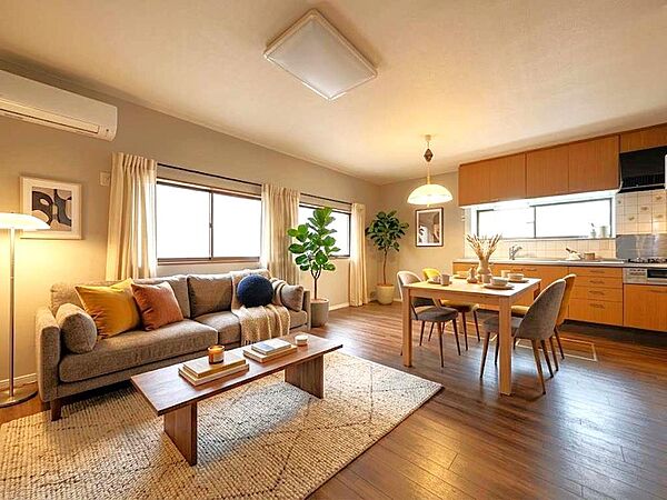 第一種低層住居専用地域内、落ち着いた住宅街の一画に位置しています。※バーチャル加工を施しています。