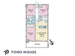 パークサイドステージ西立川 3LDKの間取図画像