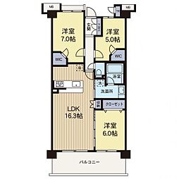 エルフィーノ横浜・市沢の丘 3LDKの間取図画像