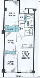 菊名ハイツ2号棟 3LDKの間取図画像