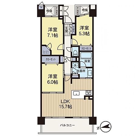 3LDK 間取り