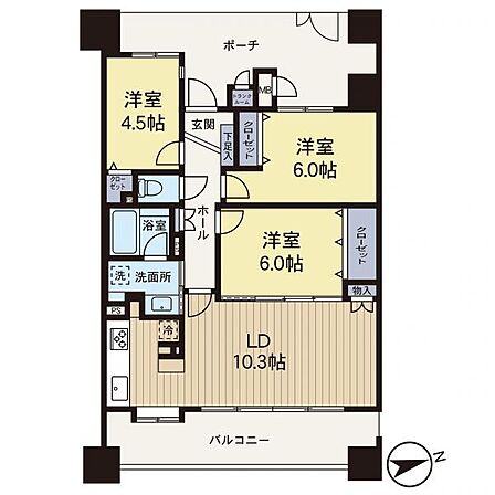【間取り】室内きれいにお使いです。空室のために中をご覧いただけます。