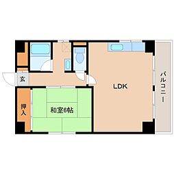 阪神本線 大物駅 徒歩4分の賃貸マンション 3階1LDKの間取り