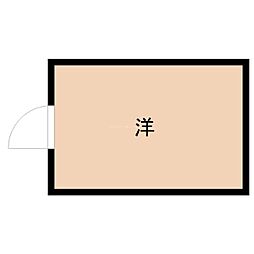 阪神本線 大物駅 徒歩16分の賃貸マンション 2階ワンルームの間取り