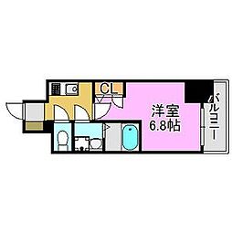 阪神本線 出屋敷駅 徒歩10分の賃貸マンション 5階1Kの間取り