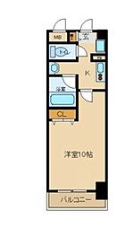阪神本線 杭瀬駅 徒歩4分の賃貸マンション 3階1Kの間取り