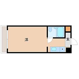 JR東海道・山陽本線 尼崎駅 徒歩2分の賃貸マンション 2階ワンルームの間取り