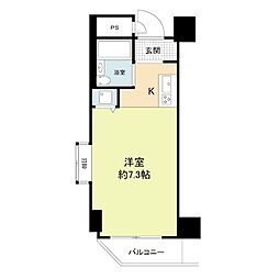 ジョイフル出屋敷 5階ワンルームの間取り