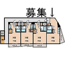 JR福知山線 塚口駅 徒歩16分の賃貸マンション 2階1Kの間取り