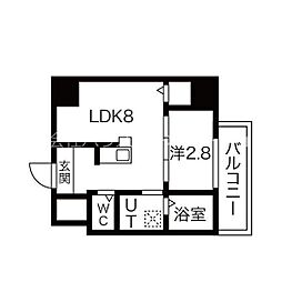 エヌエムキャトフヴァンユイット 1LDKの間取図画像