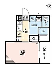 尼崎市西立花町3丁目アパート 1Kの間取図画像