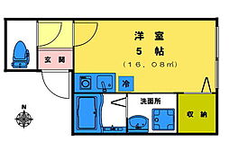 東武東上線 東武練馬駅 徒歩4分の賃貸アパート 3階ワンルームの間取り