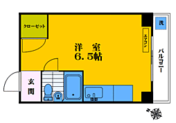 JR総武線 東中野駅 徒歩2分の賃貸マンション 3階ワンルームの間取り