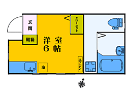 フォレストステージ上高田 1階1Kの間取り