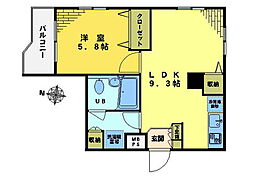 グランドハイツ落合 1LDKの間取図画像