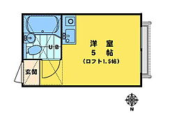 コスモフローラ高円寺 ワンルームの間取図画像