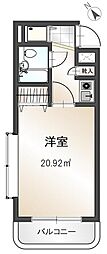 西武池袋線 小手指駅 徒歩12分の賃貸マンション 1階1Kの間取り